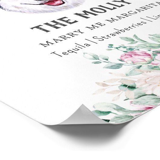 Husky Dog Signature Drink Sign Poster (Ecke)