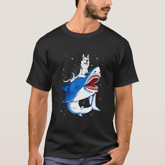 Husky Dog Space Galaxy T-Shirt (Vorderseite)