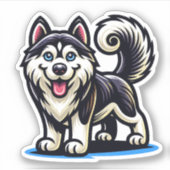 Husky Dog Sticker (Vorderseite)