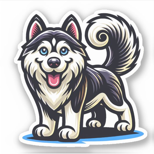 Husky Dog Sticker (Vorderseite)