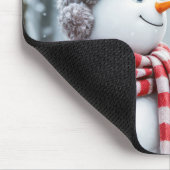 Husky Dog und Snowman Friends Mousepad (Ecke)