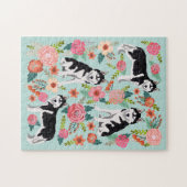 Husky Dog Vintag Florals Puzzle (Horizontal)