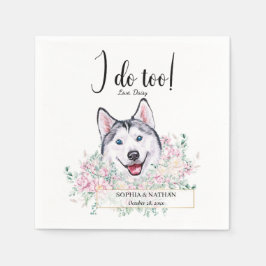 Husky Dog Wedding Cocktail Napkins Serviette