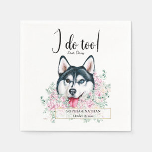 Husky Dog Wedding Cocktail Napkins Serviette