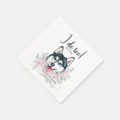 Husky Dog Wedding Cocktail Napkins Serviette (Ecke)