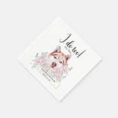 Husky Dog Wedding Cocktail Napkins Serviette (Ecke)