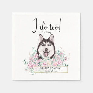 Husky Dog Wedding Cocktail Napkins Serviette