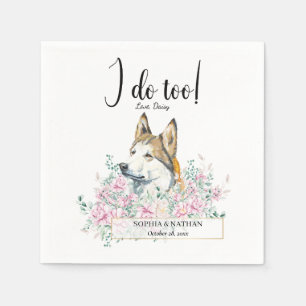Husky Dog Wedding Cocktail Napkins Serviette