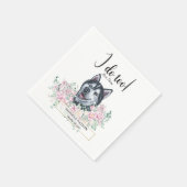 Husky Dog Wedding Cocktail Napkins Serviette (Ecke)