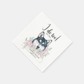 Husky Dog Wedding Cocktail Napkins Serviette (Ecke)