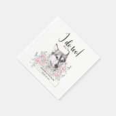 Husky Dog Wedding Cocktail Napkins Serviette (Ecke)