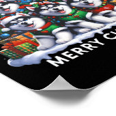 Husky Dog Weihnachtsbaum Frohe Weihnachtsanpassung Poster (Ecke)