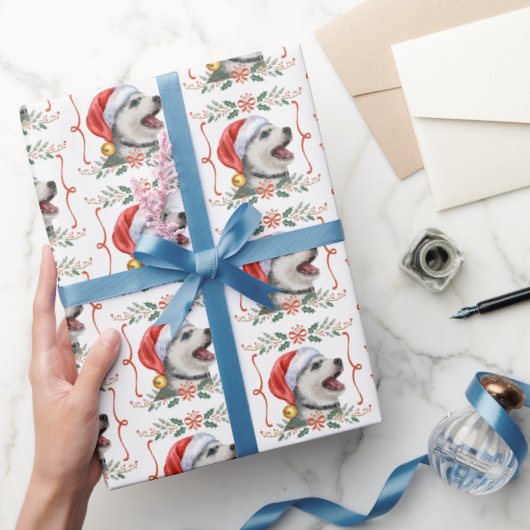 Husky Dog Weihnachtsmuster Wrapping Paper Geschenkpapier (Schenken)