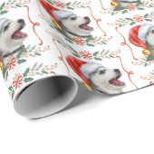 Husky Dog Weihnachtsmuster Wrapping Paper Geschenkpapier (Rolleneckpunkt)