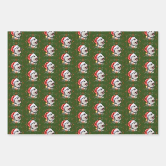 Husky Dog Weihnachtswrapping Paper Sheets Geschenkpapier Set (Vorderseite 3)