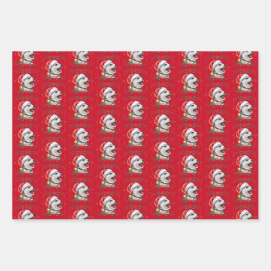 Husky Dog Weihnachtswrapping Paper Sheets Geschenkpapier Set (Vorderseite 2)