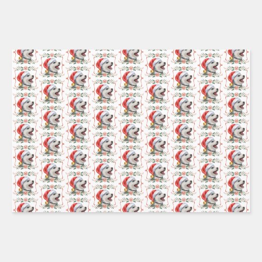 Husky Dog Weihnachtswrapping Paper Sheets Geschenkpapier Set (Vorderseite)