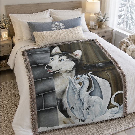 Husky Dog White Dragon Adventure Decke