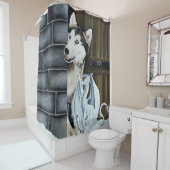 Husky Dog White Dragon Adventure Duschvorhang (Beispiel)