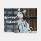 Husky Dog White Dragon Adventure Fußmatte (Vorderseite)