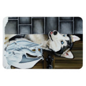 Husky Dog White Dragon Adventure Magnet (Horizontal)