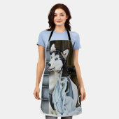 Husky Dog White Dragon Adventure Schürze (Getragen)