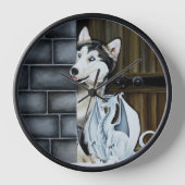 Husky Dog White Dragon Adventure Uhr (Vorderseite)