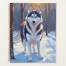 Husky | Dog Winter Watercolor Pet Painting Planer
