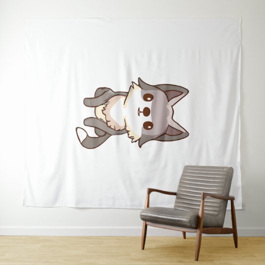 Husky Dog Wolfhound Wandteppich (Beispiel (Horizontal))