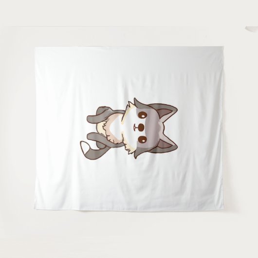 Husky Dog Wolfhound Wandteppich (Vorderseite (Horizontal))