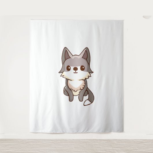 Husky Dog Wolfhound Wandteppich (Vorderseite)