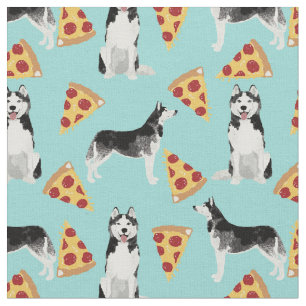 Husky dogs Pizza Liebhaber hellblau Stoff