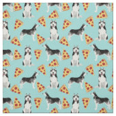 Husky dogs Pizza Liebhaber hellblau Stoff (Muster)