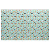 Husky dogs Pizza Liebhaber hellblau Stoff (Fat Quarter (45,7 x 55,9 cm))