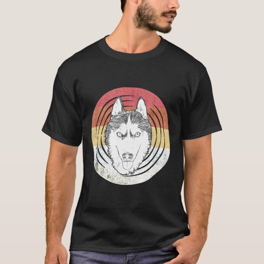 Husky Eigentümer Geschenk Mama Hund Lover Retro Si T-Shirt (Vorderseite)