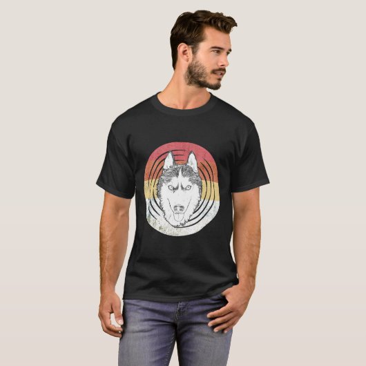 Husky Eigentümer Geschenk Mama Hund Lover Retro Si T-Shirt (Vorne ganz)