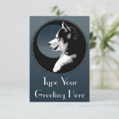 Husky Einladungen Personalisiert Sibirische Husky- (Stehend Vorderseite)