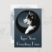 Husky Einladungen Personalisiert Sibirische Husky- (Vorne/Hinten)