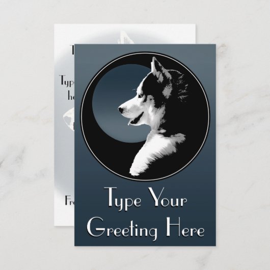 Husky Einladungen Personalisiert Sibirische Husky- (Vorne/Hinten)