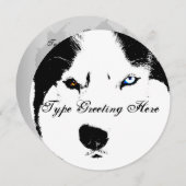 Husky Einladungen Personalisiert Sibirische Husky- (Vorne/Hinten)