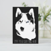 Husky Einladungen Personalisiert Sibirische Husky- (Stehend Vorderseite)