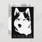 Husky Einladungen Personalisiert Sibirische Husky- (Vorne/Hinten)