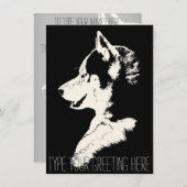 Husky Einladungen Personalisiert Sibirische Husky- (Vorne/Hinten)