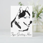 Husky Einladungen Personalisiert Sibirische Husky- (Stehend Vorderseite)