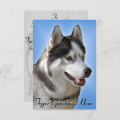 Husky Einladungen Personalisierte Sibirische Husky (Vorne/Hinten)