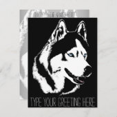 Husky Einladungen Personalisierte Sibirische Husky (Vorne/Hinten)