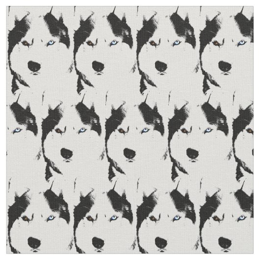 Husky Fabric Siberian Husky Fabrics Hund Muster Stoff (Nahaufnahme)