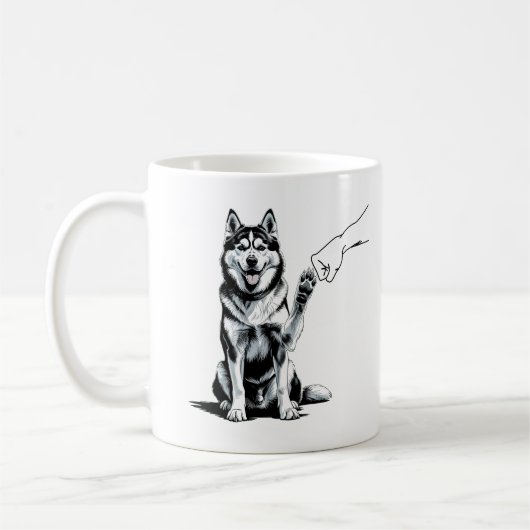 Husky Fist Bump Tee – Loyalität trifft Stil Kaffeetasse (Links)