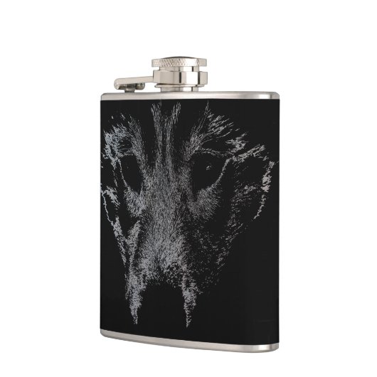 Husky Flask Custom Husky Wolf Pup Drink Flasche Flachmann (Links)