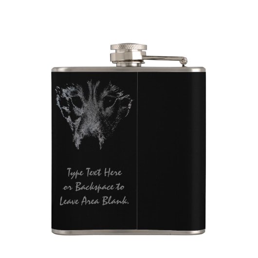 Husky Flask Custom Husky Wolf Pup Drink Flasche Flachmann (Rückseite)